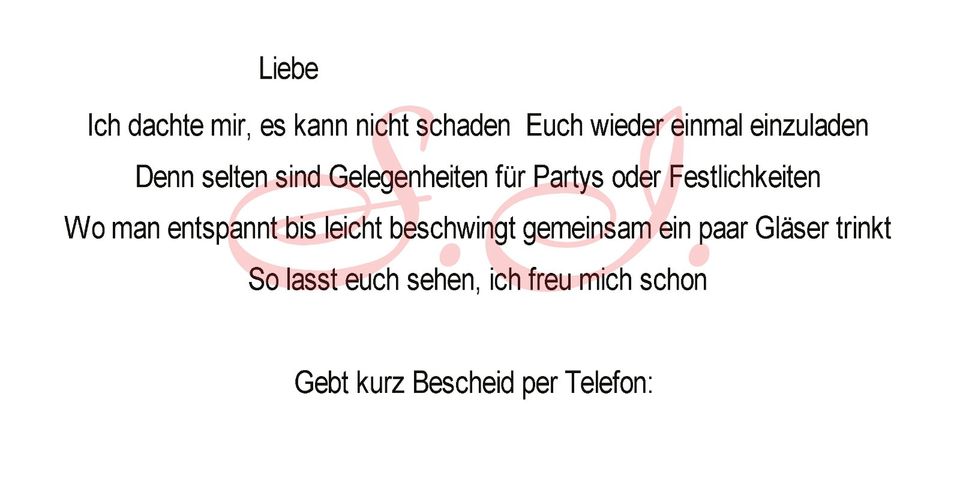 20 x Einladungskarten zur 50 Geburtstag in Morsbach