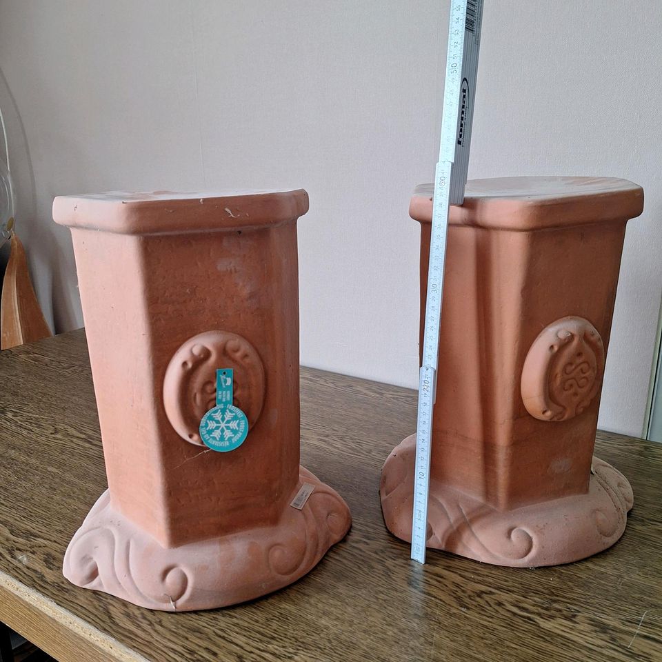 Terracotta Säulen 3x neu unbenutzt 40 cm in Großenlüder