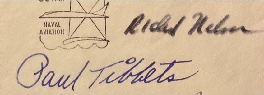 Enola Gay - 5 Original Autogramme - Abwurf der Atombombe in Krefeld