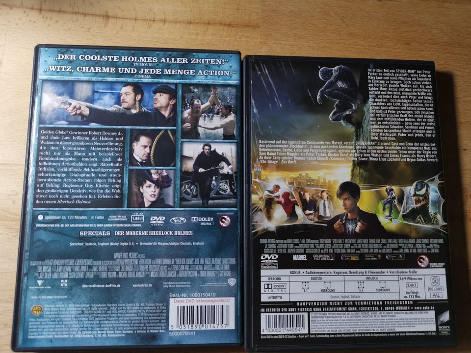 Sherlock Holmes DVD / Spider Man 3 DVD in Hamburg