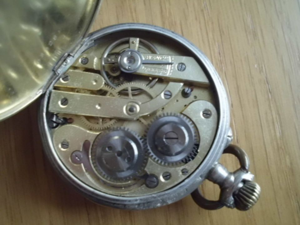 Alte Taschenuhr, vintage, Sekunde auf 6, Silber, 800er in Aachen