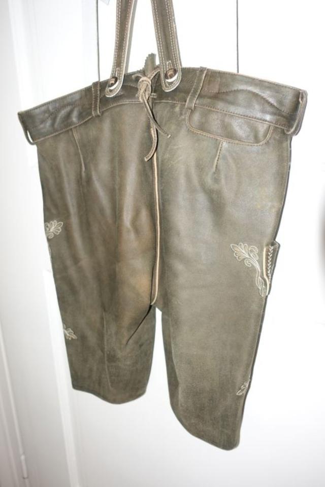 Trachtenlederhose, kurz, incl. Träger, Marke: Spieth&Wensky in München