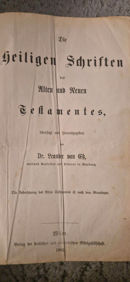 Alte Bibel 1882 Die Heiligen Schriften in Hurlach