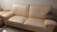 Sofa in Beige, Glattleder Niedersachsen - Vechelde Vorschau