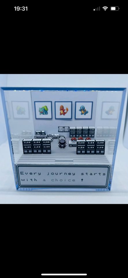 Pokemon Nintendo 3D Diorama Cube Würfel Fanart Merch Gameboy in Preetz