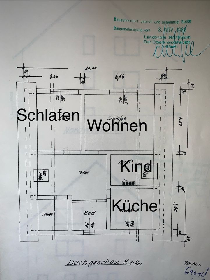 Dachgeschoss Wohnung ca 88 m2 mit Balkon und EBK Warmmiete in Nörten-Hardenberg