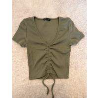 Zara Crop Top bauchfrei Khaki Gr.S mit Schnürung Nordrhein-Westfalen - Haan Vorschau