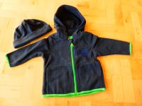 Fleecejacke mit Kaputze dunkelblau mit passender Mütze Gr. 74/80 Nordrhein-Westfalen - Hagen Vorschau