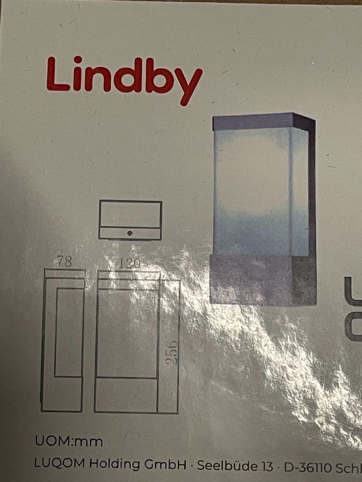 Lindby Aussenleuchte grau / Anthrazit Stahl mit LED ohne Motion-S in Grevenbroich