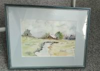 Aquarellbild handgemalte Landschaft - gerahmt Nordrhein-Westfalen - Marl Vorschau