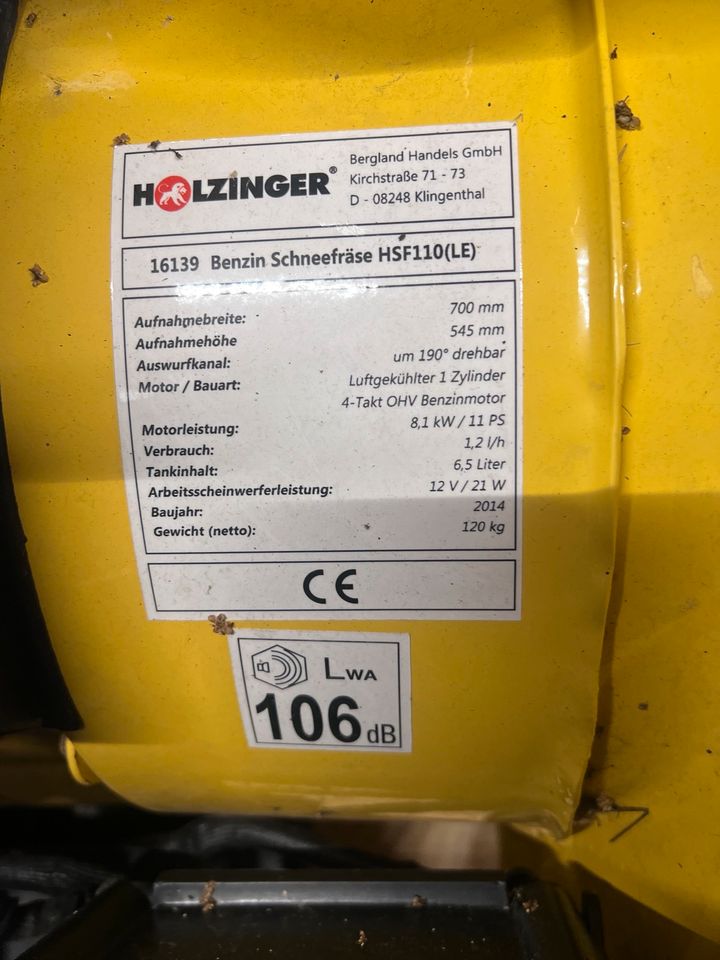 Schneefräse  Holzinger Benzin in Westhausen