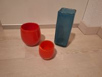 Glas Vasen 2 x rot rund und 1 x türkis eckig schwere Qualität Baden-Württemberg - Rheinfelden (Baden) Vorschau