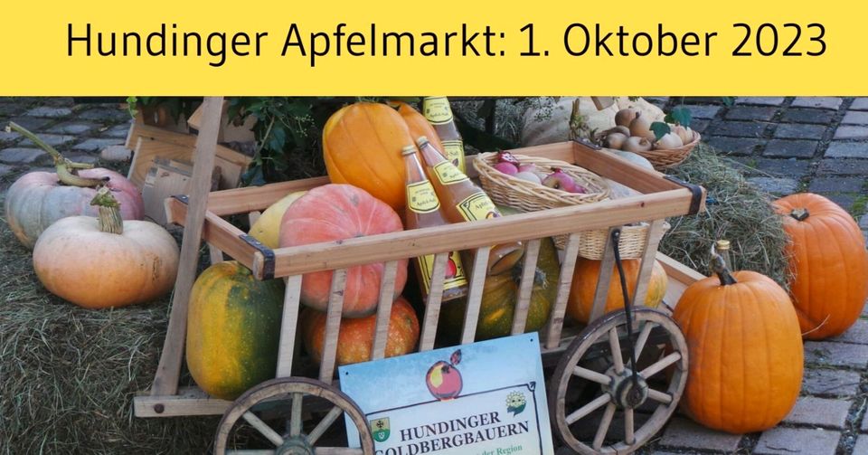 Hundinger Apfelmarkt mit Kunsthandwerkermarkt am Sonntag 1.10.23 in Bernried Niederbay