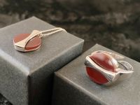 Vintage Schmuck Set Silber 835 Ring und Kette mit Anhänger 60er Nordrhein-Westfalen - Oberhausen Vorschau