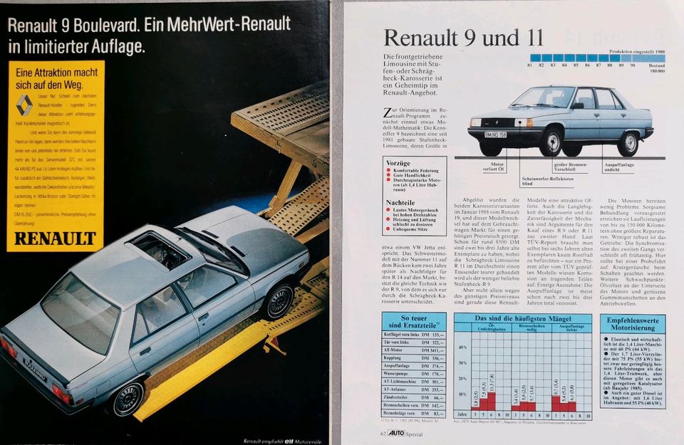 Renault 9 Renault 11 Reklame Berichte TSE TXE Turbo Avenue Diesel in Hanau