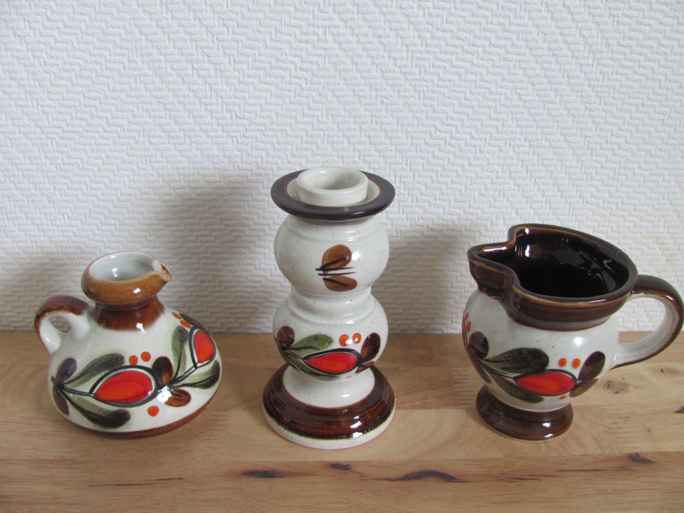 Schramberg Bernau Handgemalt Kerzenständer + 2 Vasen in Troisdorf