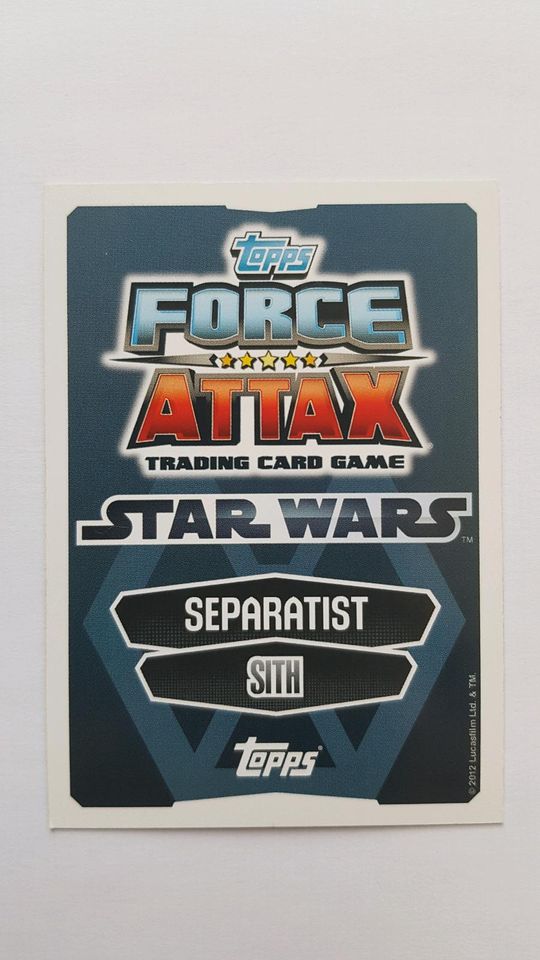 Topps Force Attax Star Wars Seperatist Sith General Crievous in Westerrade