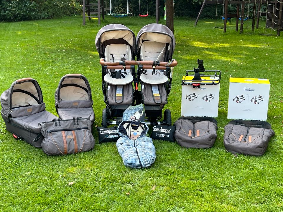 Emmaljunga Double Viking Zwillings-Geschwisterkinderwagen XXL SET in Bergkamen