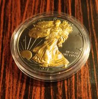1$ 2021, Silver Eagle veredelt mit black Ruthenium 24 K. vergold. Nordrhein-Westfalen - Kirchhundem Vorschau