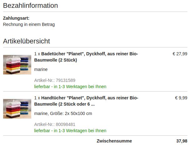 Handtuchset  "Planet" Dyckhoff Bio-Baumwolle marineblau türkis in Halle