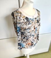 QUI - edle Bluse, Tunika, Shirt - Gr. 38, blau-beige-braun-weiß, Wandsbek - Hamburg Wellingsbüttel Vorschau