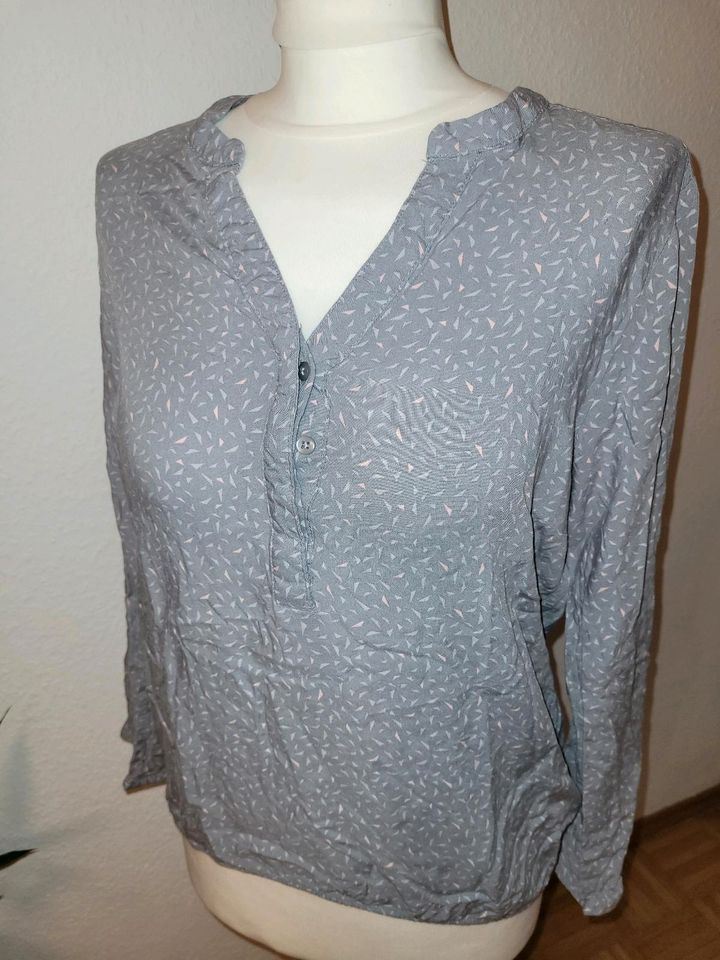 Viskose Bluse 36 S grau rosa blau langarm Shirt in Würzburg