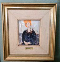 Modigliani 1910 Feueremaille-Plakette Bild Frau Halskette Kunst A Baden-Württemberg - Bad Wurzach Vorschau