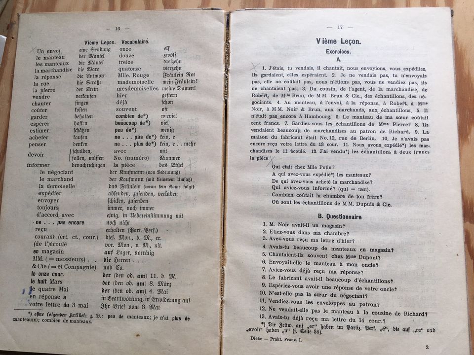 Paul Dieke: Praktisch Englisch/Französisch für Kaufleute, 1919 in Westerburg