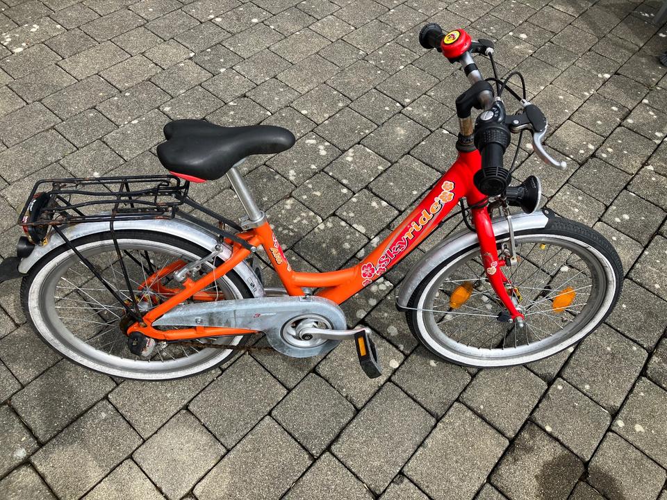 Puky Skyride Kinderfahrrad 20 Zoll 3-Gang rot orange Blumen in Hohenschäftlarn