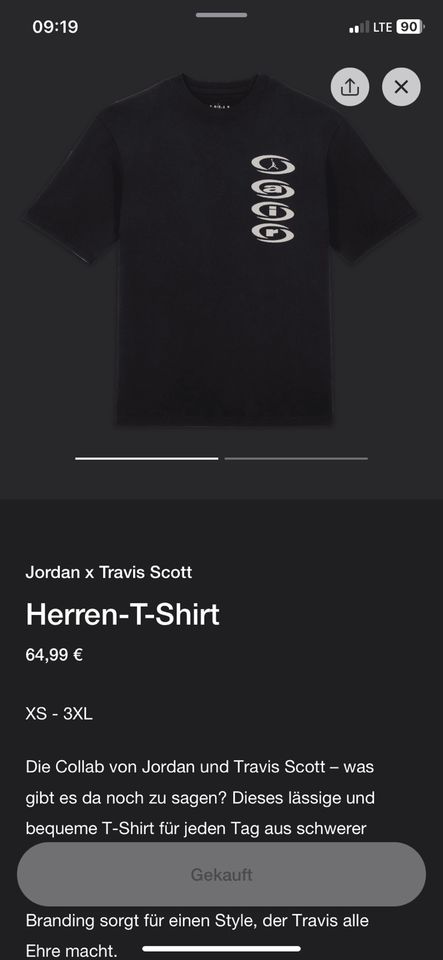 Jordan x Travis Scott T-Shirt M in Erftstadt