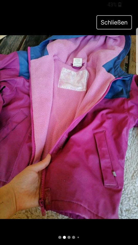 Matschjacke Buddeljacke Regenjacke gefüttert 110 116 pink Mädchen in Clenze