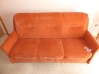 Sofa, schöne Couch mit Sessel + Hocker, orange bis Mitte Juni Sachsen - Hartenstein Vorschau