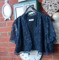 Sheego Bolero blau 50 Pailletten Blazer Spitze Hochzeit Taufe Nordrhein-Westfalen - Dülmen Vorschau