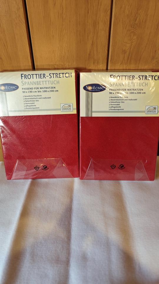 Frottier-Strech Spannbetttuch Spannbettlaken 90x190 / 100x200 in Marl