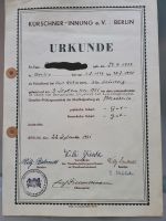 Urkunde Kürschner-Innung 1951 Berlin - Schöneberg Vorschau