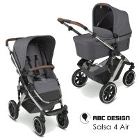 ABC-Design Salsa 4 Air - 2in1 Kinderwagen-Set - Asphalt - inkl. Babywanne + Sportsitz + XXL-Zubehörpaket - NEU Hessen - Fulda Vorschau