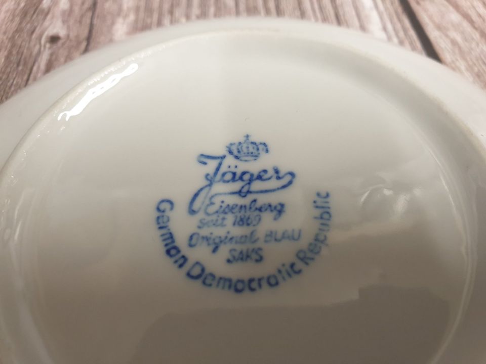 Untertasse DDR Zwiebelmuster blau weiß / Jäger Eisenberg / 14 cm in Dassel