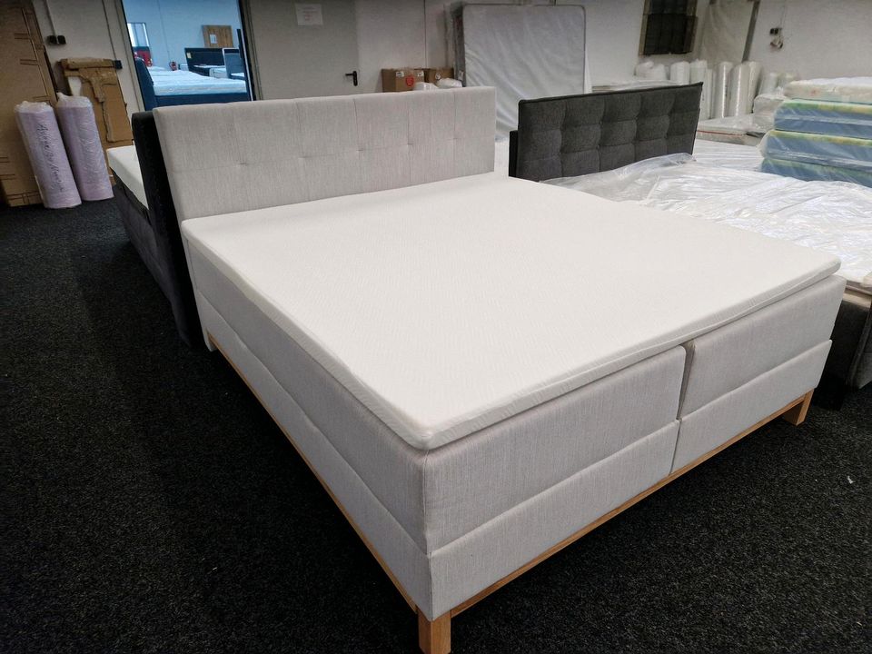 NUR HEUTE 799€ Bett Boxspringbett 180x200 cm beige Bettkasten Stauraum und Topper mit Matratzen Möbel Wurm WIR LIEFERN DEUTSCHLANDWEIT in Osnabrück