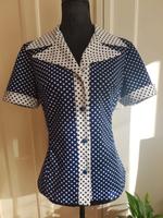 Diolen Loft Vintage Polka Dot Bluse Brustweite 94cm alte 42 Schleswig-Holstein - Flensburg Vorschau