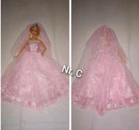 Barbie Puppen Kleid Rosa Hochzeitskleid Prinzessin Brautkleid Brandenburg - Perleberg Vorschau