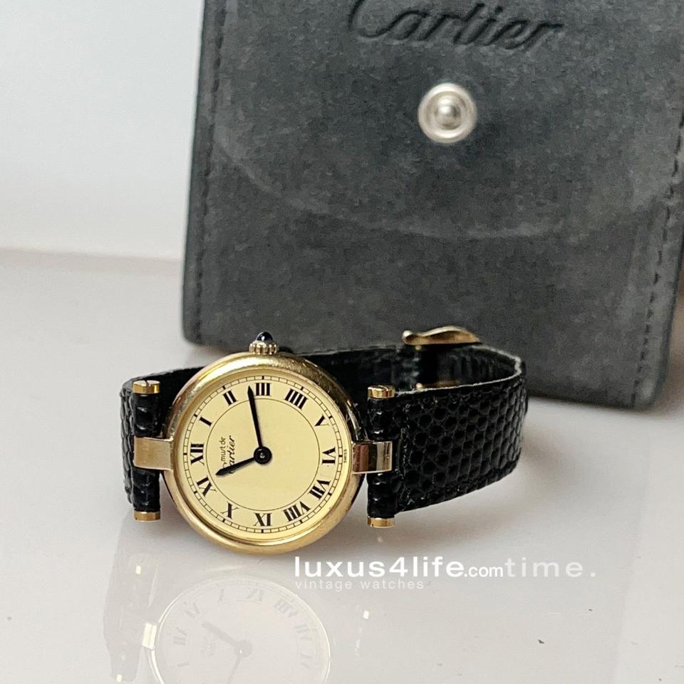 Cartier VLC PM/SM Damenuhr Ivorie Blatt - unpoliert! Servcebox in Limburg