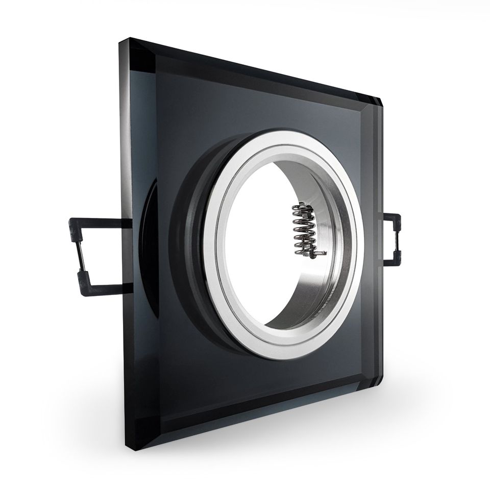 LED Einbauleuchte dimmbar quad Downlight Glas schwarz GU10 230V in Hagen