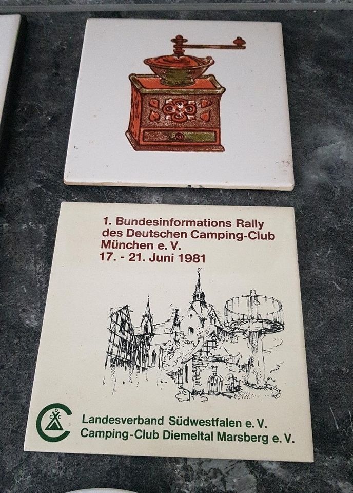 Fliesen Topfuntersetzer Camping Retro Vintage Teller in Paderborn