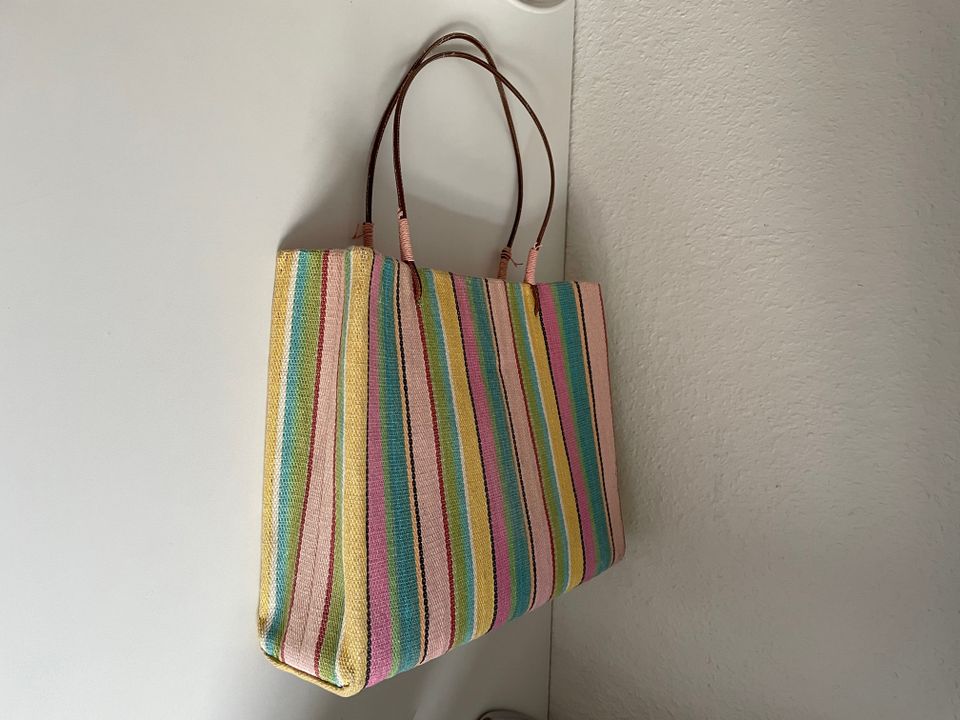 Tasche Strandtasche aus Webstoff in Pastelltönen in Bremen