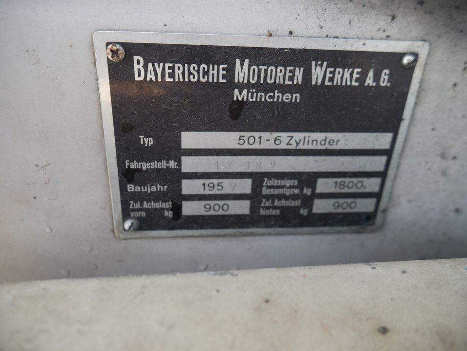 BMW 501/6 Barockengel ISAR 12 1957ccm 6-Zylinder 53kW 72PS in Ortenburg