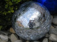 Light Ball Craquele Glas Kugel 30 cm silber / Haus+Garten+Balkon Bayern - Horgau Vorschau