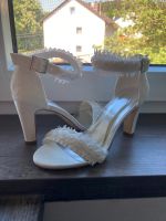 Brautschuhe Hochzeitsschuhe Highheels Sandaletten 38 weiß Bayern - Ehekirchen Vorschau