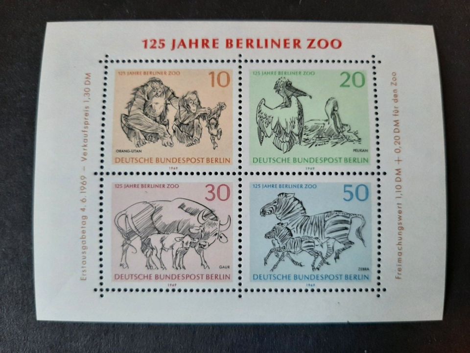 Briefmarken Berlin West 1969 Block 2, 125J. Zoo Berlin postfr. in Zweenfurth