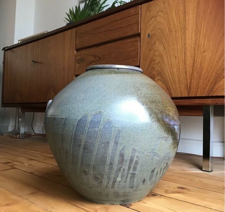 Bodenvase Vase Keramik vintage antik 50er 60er zu Teak Pampasgras in Bremen