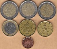Italien: 3 x 2 Euro, 1 Euro, 50 Ct., 20 Ct. - 2002, 1 Ct. - 2008. Niedersachsen - Laatzen Vorschau